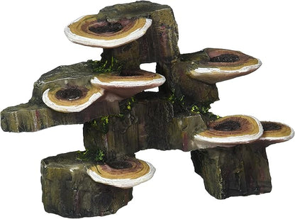 Penn-Plax Deco-Replicas Tree Trunk with Shelf Mushrooms Aquarium Decoration – Safe for Freshwater and Saltwater Fish Tanks – Small Penn-Plax