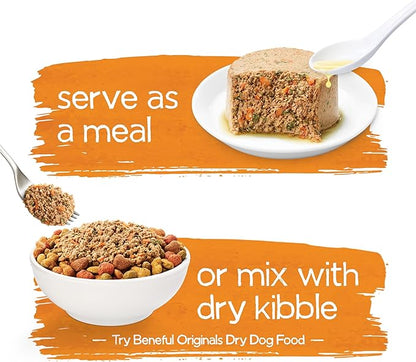 Purina Beneful Infused Wet Pate Dog Food with Real Chicken, Carrots and Spinach, with Fish Oil for Dogs - (8 Packs of 3) 3oz. Sleeves - PAWPICO