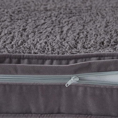 Happy Hounds Oscar Rectangle Orthopedic Foam Sherpa Dog Bed, Small (36 x 24 in.), Pewter - PAWPICO