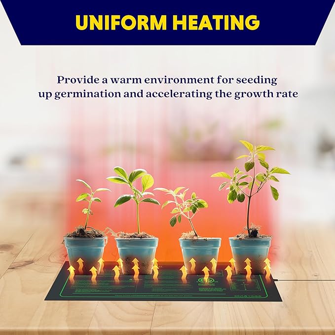 iPower Seedling Heat Mat Waterproof Durable Germination Station Warm Hydroponic Pad for Indoor Home Gardening Seed Starter iPower