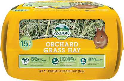 Oxbow Animal Health Orchard Grass Hay - All Natural Grass Hay for Chinchillas, Rabbits, Guinea Pigs, Hamsters & Gerbils - 15 oz. OxbowAnimalHealth