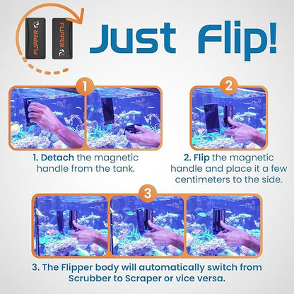 FL!PPER Flipper Magnetic Aquarium Glass Cleaner & Fish Tank Accessories | Effortless Algae Remover for Fish Tank (Standard) FLPPER