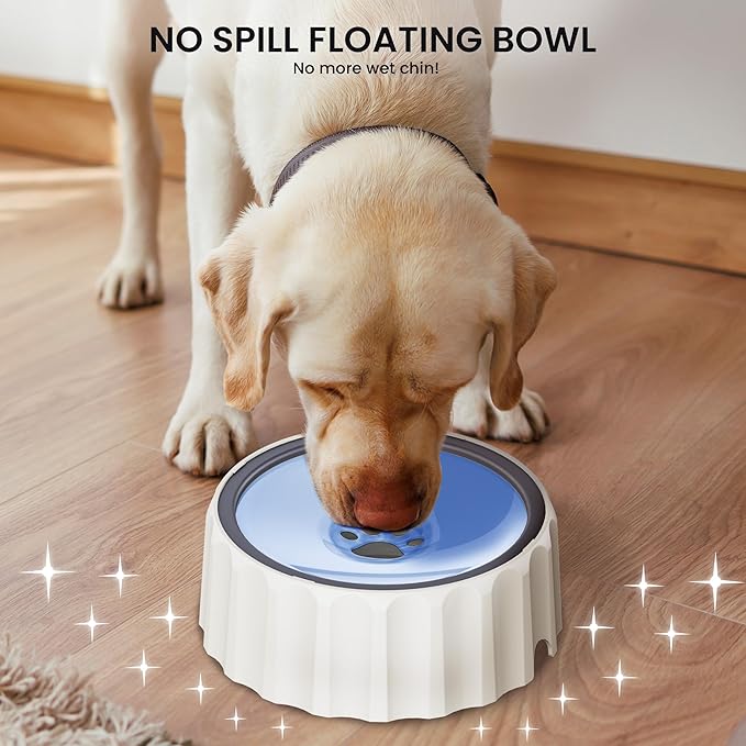 Dog Water Bowl No Spill 70oz/2L Large Capacity Dog Water Bowl Dispenser Non Slip No Splash Dog Water Bowl Pet Slow Feeder No Drip Dog Water Bowl on Vehicle Slow Water Bowl for Dogs and Cat Blue - PAWPICO