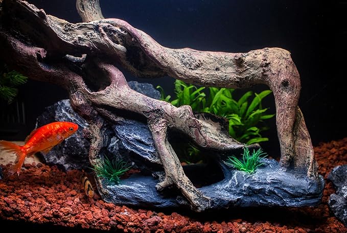 Fish Tank Decorations Aquarium Décor Resin Artificial Tree Trunk Root (E) Taomypets