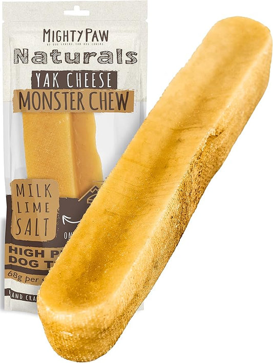 Mighty Paw Yak Cheese Chews for Dogs | All-Natural Long Lasting Pet Treats. Odorless and Great for Oral Health. Limited-Ingredient Chews for Puppies & Power-Chewers (Monster, 1 Pack) - PAWPICO