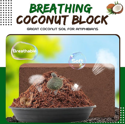 LEICHTEN Coco Coir Bricks Substrate for Reptiles,3 Pcs Natural Organic Coconut Fiber Substrate Bedding,Odor Absorbing for Snakes, Tortoises,Hermit Crab,Bearded Dragon,Geckos,Frogs LEICHTEN