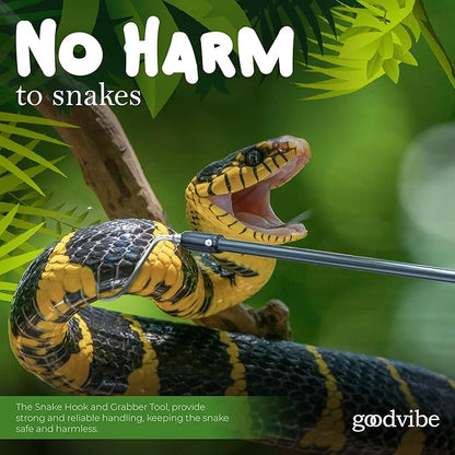 goodvibe Snake Grabber Tool Kit - Multi Tool Set with Catcher Grabber, Snake Hook, LED Light, Gloves & Snake Transport Bag - Complete 6-Pieces PAWPICO