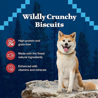 Blue Buffalo Wilderness Trail Treats Crunchy Dog Biscuits, Grain-Free and High-Protein Dog Treats Made with Natural Ingredients, Salmon Recipe 24-oz Bag - PAWPICO