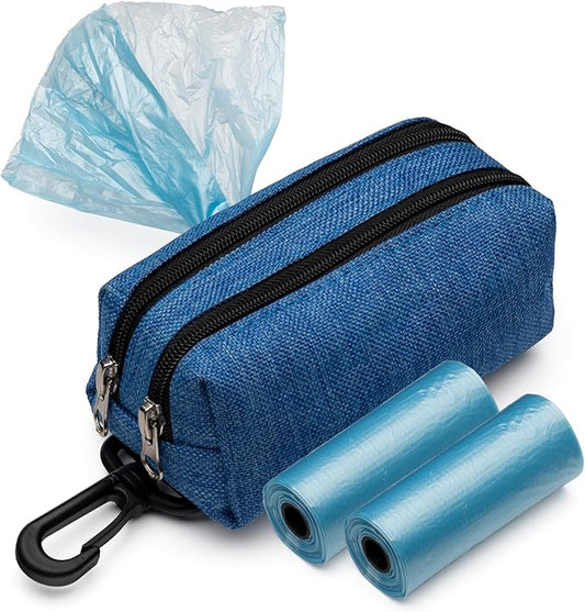 Premium Dog Poop Bag Holder for Leash - Convenient Dog Poop Bag Dispenser with Durable Design - Stylish Accessory for Easy Cleanup - Ideal for Dogs, Puppies, and Outdoor Walks - Blue - PAWPICO