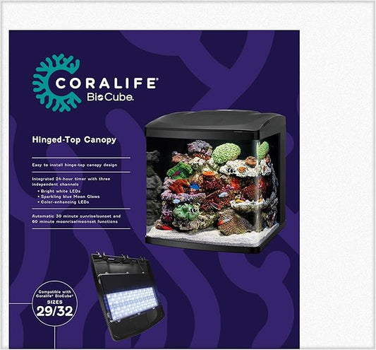 Coralife BioCube LED Aquarium Fish Tank Replacement Lid Canopy, 29/32 Gallon Coralife