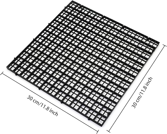 ALEGI Aquarium Fish Tank Divider Plastic Egg Crate Aquarium Filter Bottom Tray Plastic Grid (L 6pcs Black) ALEGIAquarium