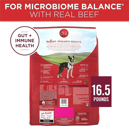 Purina ONE Small Bites Beef and Rice Formula Small High Protein Dry Dog Food Natural With Added Vitamins, Minerals and Nutrients - 16.5 lb. Bag - PAWPICO