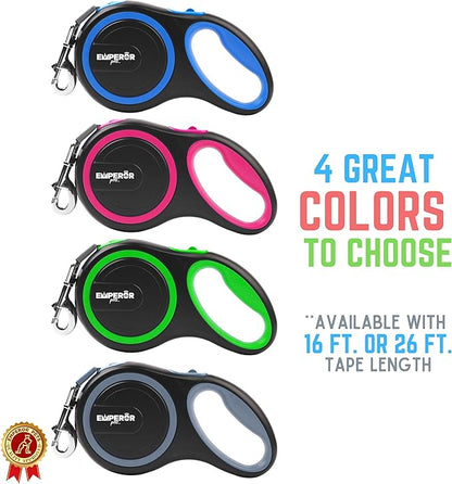 Emperor Pets 26 ft Retractable Dog Leash Large Dogs - Up to 110lb, Large Dog Leash Heavy Duty Dog Leash Retractable 26 ft, Dog Leashes for Large Breed Dogs, Dog Leashes for Medium Dogs -GN26 EmperorPets