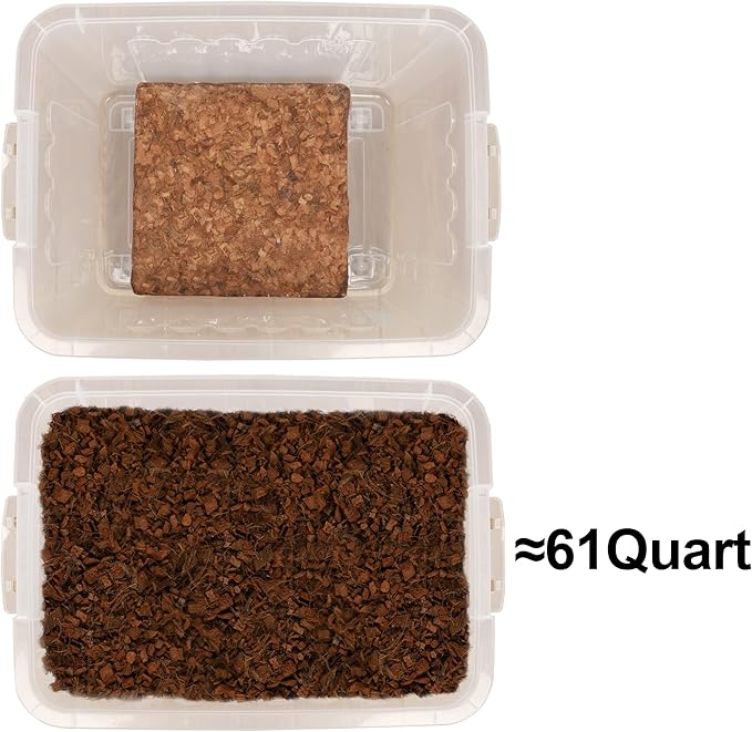 winemana Coconut Substrate for Reptile, 61 Quart Coconut Husk Chip Bedding for Ball Python Snake Tortoise winemana