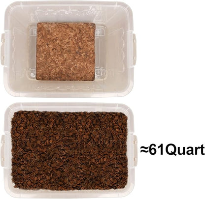 winemana Coconut Substrate for Reptile, 61 Quart Coconut Husk Chip Bedding for Ball Python Snake Tortoise winemana
