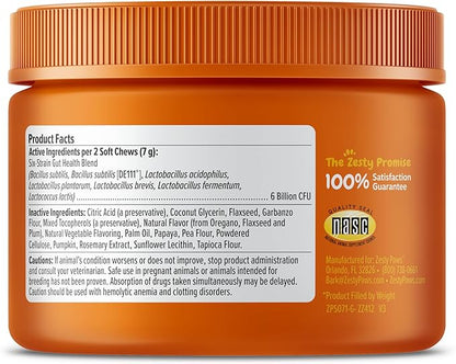 Zesty Paws Probiotics for Dogs - Digestive Enzymes for Gut Flora, Digestive Health, Diarrhea & Bowel Support - Clinically Studied DE111 - Dog Supplement Soft Chew for Pet Immune System - 50 Count ZestyPaws