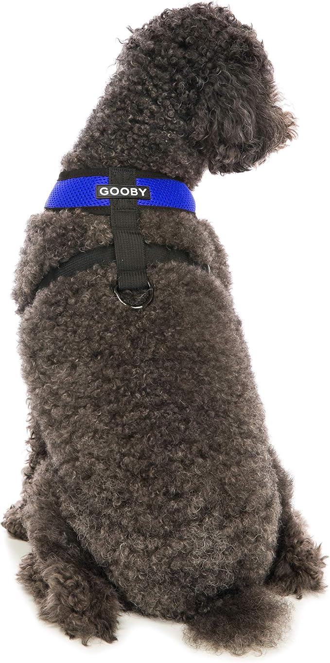Gooby Comfort X Head in Harness - Blue, Large - No Pull Small Dog Harness, Patented Choke-Free X Frame - Perfect on The Go Dog Harness for Medium Dogs No Pull or Small Dogs for Indoor and Outdoor Use Gooby
