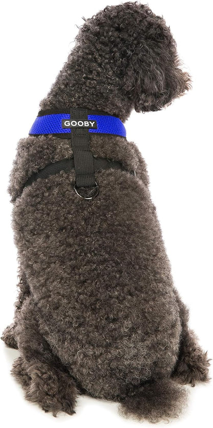 Gooby Comfort X Head in Harness - Blue, Large - No Pull Small Dog Harness, Patented Choke-Free X Frame - Perfect on The Go Dog Harness for Medium Dogs No Pull or Small Dogs for Indoor and Outdoor Use Gooby