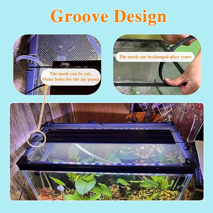 Magnetic Fish Tank Lid Fish Tank Cover for Preventing Fish from Jumping Out 39” x 19” (100x50CM) The Size can be Adjusted Smaller PAWPICO