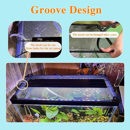 Magnetic Fish Tank Lid Fish Tank Cover for Preventing Fish from Jumping Out 39” x 19” (100x50CM) The Size can be Adjusted Smaller PAWPICO