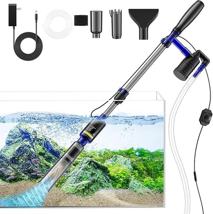 Fish Tank Cleaner - Aquarium Gravel Cleaner, 530GPH/32W Electric Fish Tank Cleaning Tools, Adjustable Water Flow Aquarium Cleaner Kit, Fish Tank Gravel Cleaner Vacuum for Wash Sand, Water Changing PAWPICO