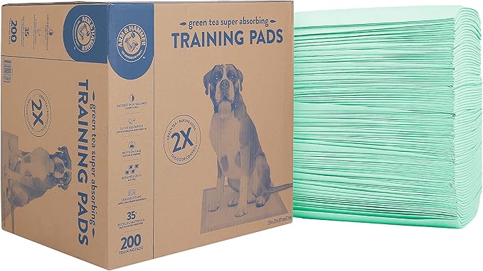Arm&Hammer Green Tea Pet Training Pads 200Ct Dog Training Pads with Super Absorbing Green Tea and Arm&Hammer Baking Soda for 2X The Odor Control Leakproof & Recycled Training Pads for Dogs,Pack of 1 - PAWPICO