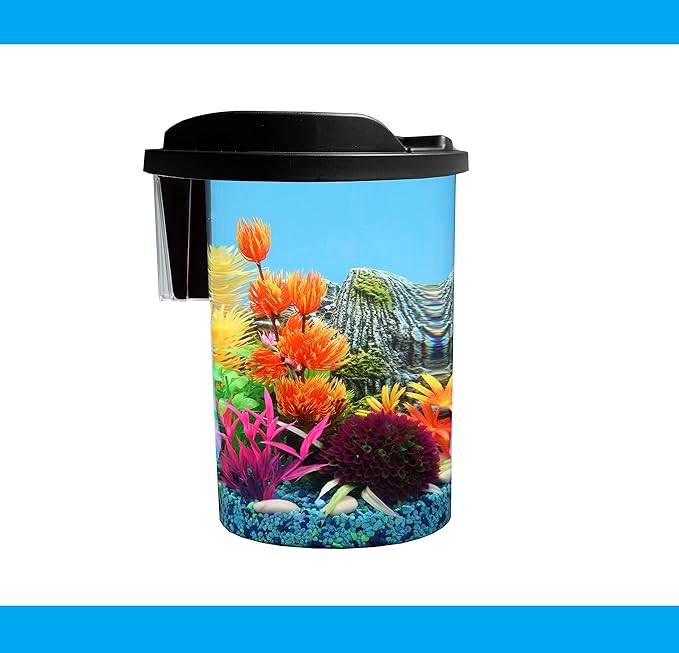 Koller Products AquaView 4.5-Gallon Aquarium Starter Kit with Full Filtration and LED Lighting (7 Dazzling Color Selection), Ideal for a Variety of Tropical Fish DISCOVERTHEEXCITINGWORLDOFKEEPINGTROPICALFISH