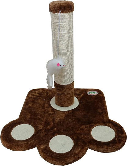 Go Pet Club Everyday Value 16in Small Sisal Covered Scratching Post Cat Tower Kitty Condo Kitten Furniture with Hanging Mouse for Indoor Cats, Brown - PAWPICO
