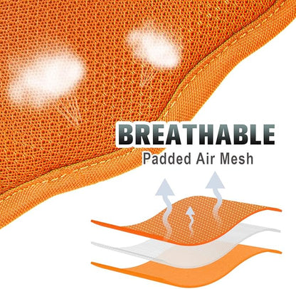 BARKBAY No Pull Dog Harness Large Reflective Dog Harness with Front Clip and Easy Control Handle for Walking Training Running with ID tag Pocket(Orange,S) BARKBAY