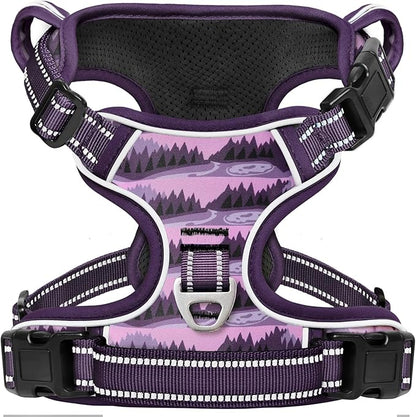 Timos Dog Harness,No-Pull Pet Harness Adjustable Soft Padded Dog Vest,Reflective No-Choke Pet Oxford Vest with Easy Control Handle for X-Large Dogs,Moon Night,XL Timos
