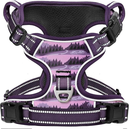 Timos Dog Harness,No-Pull Pet Harness Adjustable Soft Padded Dog Vest,Reflective No-Choke Pet Oxford Vest with Easy Control Handle for X-Large Dogs,Moon Night,XL Timos