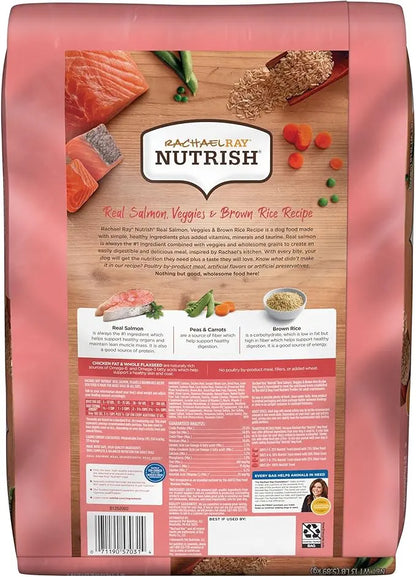 Nutrish Rachael Ray Real Salmon, Veggies & Brown Rice Recipe Dry Dog Food, 13 lb. Bag - PAWPICO