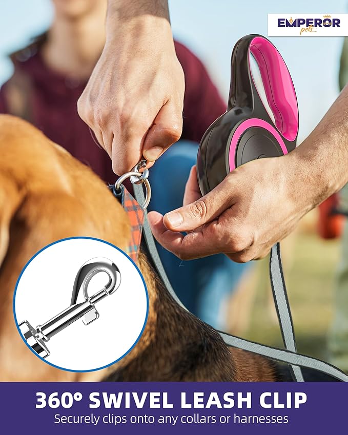 Emperor Pets 26 ft Retractable Dog Leash Large Dogs - Up to 110lb, Large Dog Leash Heavy Duty Leash Retractable 26 ft, Leashes for Large Breed Dogs, Medium Dogs -PK26 EmperorPets
