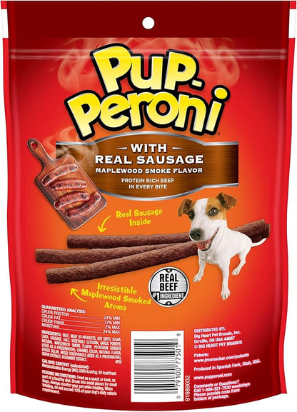Pup-Peroni Dog Treats, Real Sausage with Maplewood Smoke Flavor, 5.6 Ounce (Pack of 8), Made with Real Beef - PAWPICO
