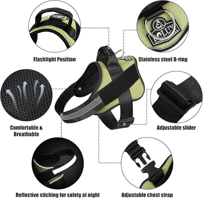 Bolux Dog Harness, No-Pull Reflective Dog Vest, Breathable Adjustable Pet Harness with Handle for Outdoor Walking - No More Pulling, Tugging or Choking Bolux