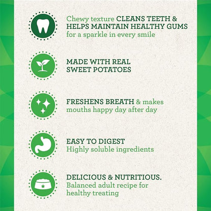 Greenies Regular Natural Dog Dental Treats, Sweet Potato Flavor, 12 oz. Pack (12 Treats) - PAWPICO