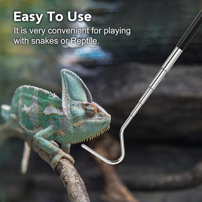 Mini Snake Hook, Stainless Steel Portable Retractable Reptile Hook, Grabber Kit Outdoor Rattlesnake Reptile Handling Tool (2 Pieces) Northspoor