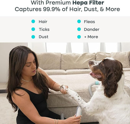 Uproot Clean Pet Grooming Vacuum Kit 7 in 1 - Cat & Dog Hair Vacuum Groomer with Brush, Detangle, Deshed, Trim, Clean, & Dry Attachments - Complete Cat & Dog Grooming Vacuum for Shedding Pets - PAWPICO