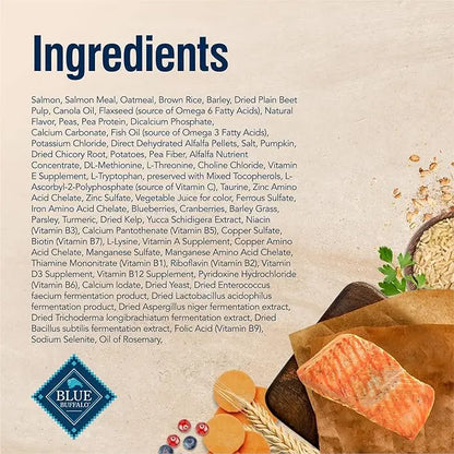 Blue Buffalo True Solutions Perfect Skin & Coat Natural Dry Food for Adult Dogs, Salmon, 11-lb. Bag - PAWPICO