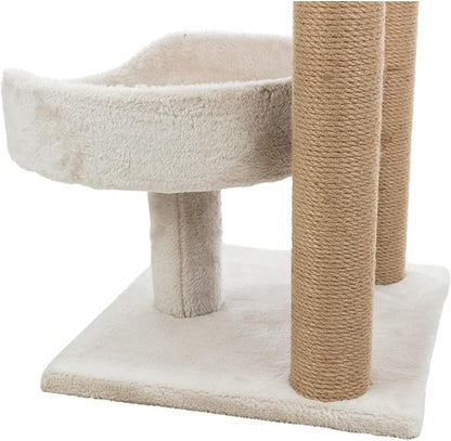 TRIXIE Isaba Scratching Post with Two Platforms, 2-Sisal Scratching Post, 24.5-inches Tall, Light Gray/Brown - PAWPICO