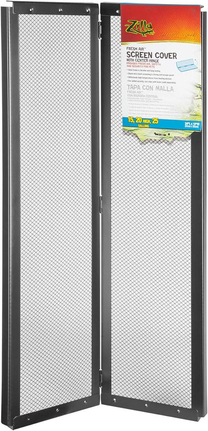 Zilla Screen Cover with Center Hinge for Reptiles, 24" x 12" Zilla