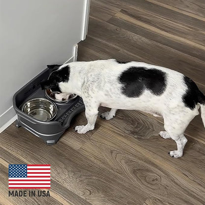 Neater Feeder Express Small Mess Proof Feeder for Small Dogs, 1.5 Cup Stainless Steel Bowls, No Spill, Non-Tip, Non-Slip Dog Bowls. Made in USA - PAWPICO