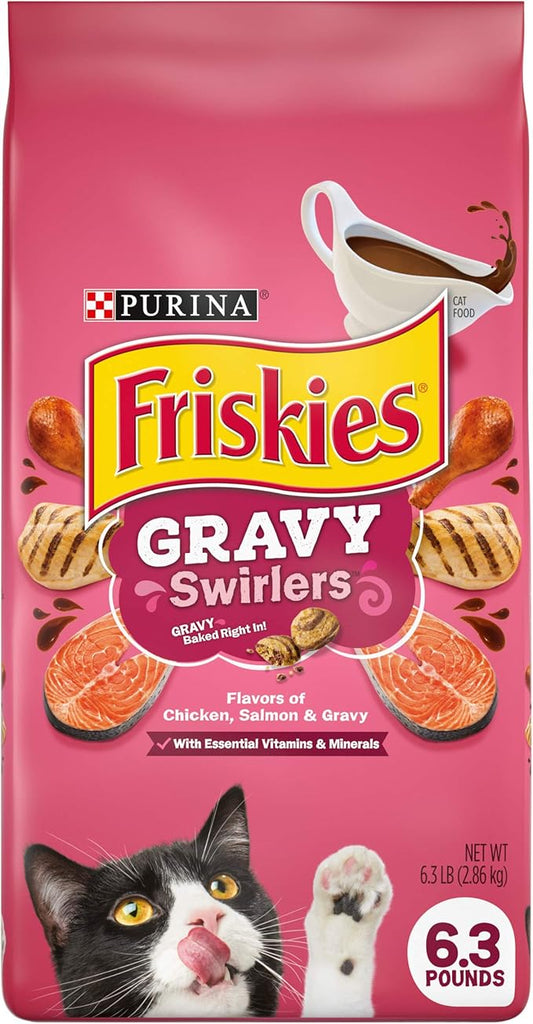Purina Friskies Dry Cat Food, Gravy Swirlers - 6.3 lb. Bag Friskies