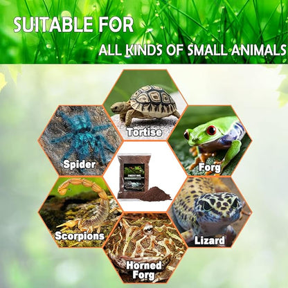 BNOSDM Reptile Soil Substrate Fluffy Small-Strand Reptile Substrate and Snake Bedding Clean Natural Terrarium Bedding for Lizards Snakes Tortoises Tarantulas BNOSDM