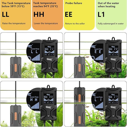 hygger Aquarium Heater, Submersible Fish Tank Heater with Over-Temperature Protection and Automatic Power-Off, Fish Heater with Digital Controller for Freshwater and Saltwater (800W) hygger