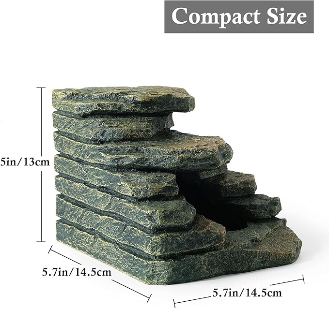 FEDOUR Aquarium Ornaments, Aquarium Mini Skull Skeleton/Aquarium Mini Castle/Aquarium Hippon Cave/Aquarium Rock Stone Cave Decoration, Fish Tank Decoration Landscape Hiding House (Rock Cave) FEDOUR