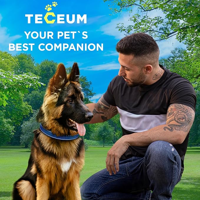 TECEUM Reflective Pet Collar – Navy Blue – XXS – Basic Nylon Dog Collar – Quick Release Buckle – Fits Small, Medium and Large Dogs, Puppies, Cats – ESA & Service Dog Options TECEUM