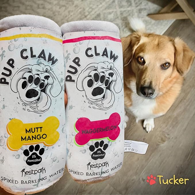 Nestpark Pup Claw Dog Toys - Funny Cute Plush Dog Toys with Squeaker - Parody (2 Pack) (Tropical Pack) - PAWPICO