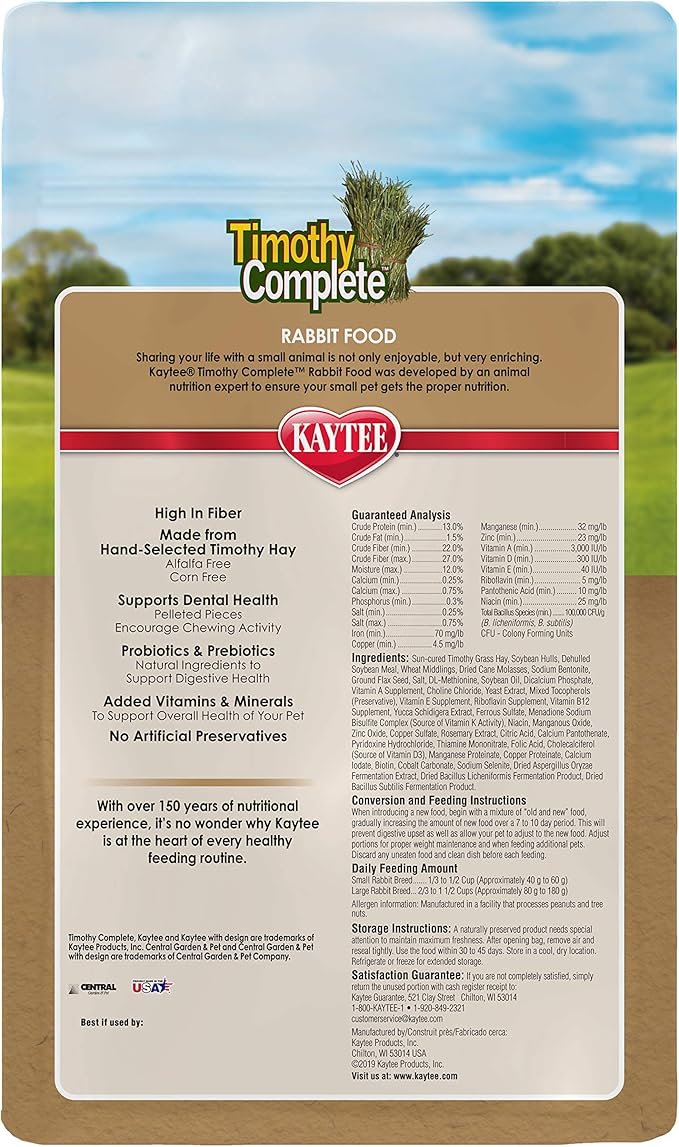 Kaytee Timothy Complete Rabbit Food 4.5 lb Kaytee
