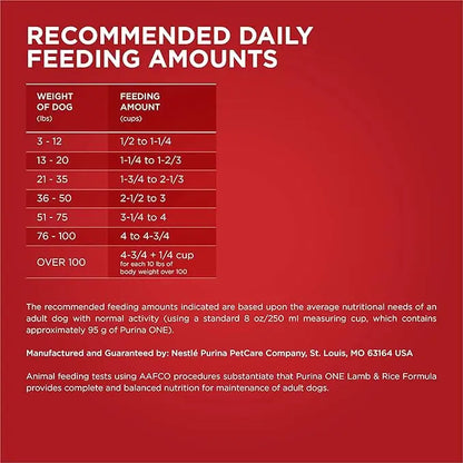 Purina ONE Dry Dog Food Lamb and Rice Formula - (Pack of 4) 4 lb. Bags - PAWPICO